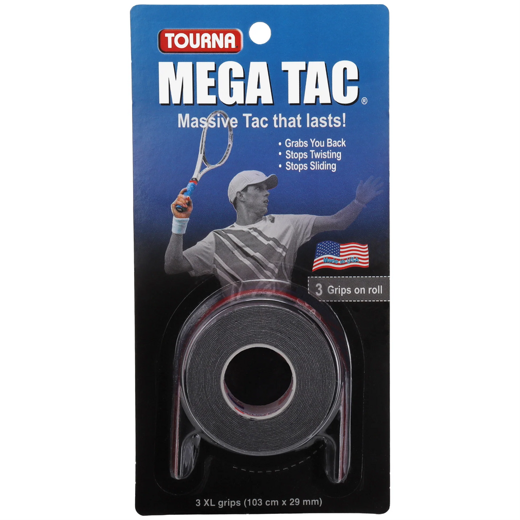 Tourna Mega Tac Extra Tacky Overgrip Zwart – 3 Pack