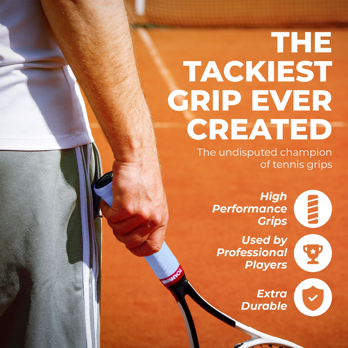 Tourna Mega Tac Extra Tacky Overgrip Wit – 3 Pack