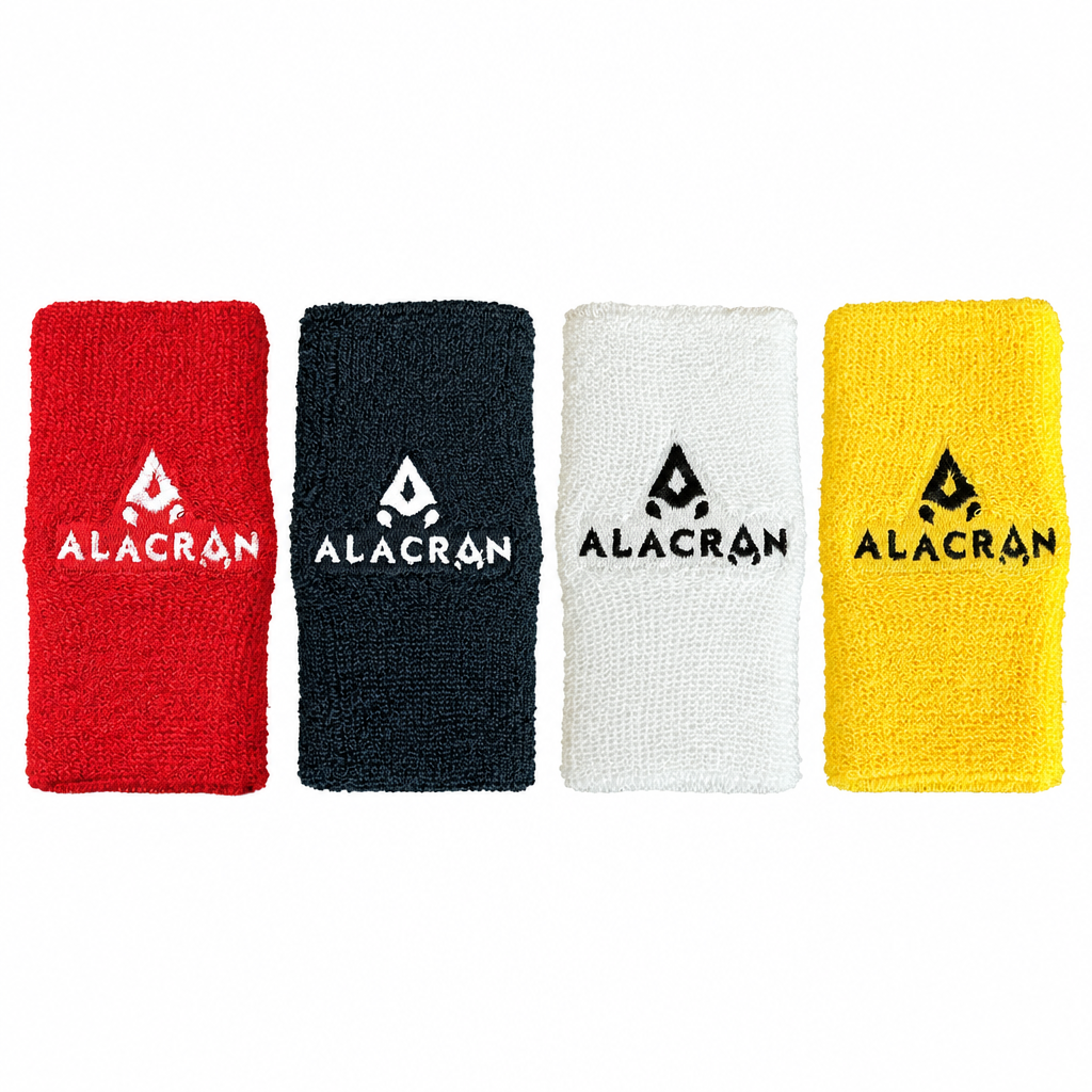 Vier Alacran-grips naast elkaar op een witte achtergrond